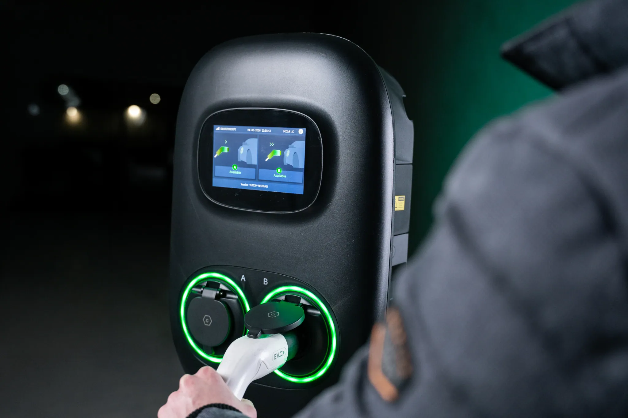 Charging on a Volt Time Two Pro in a parking garage