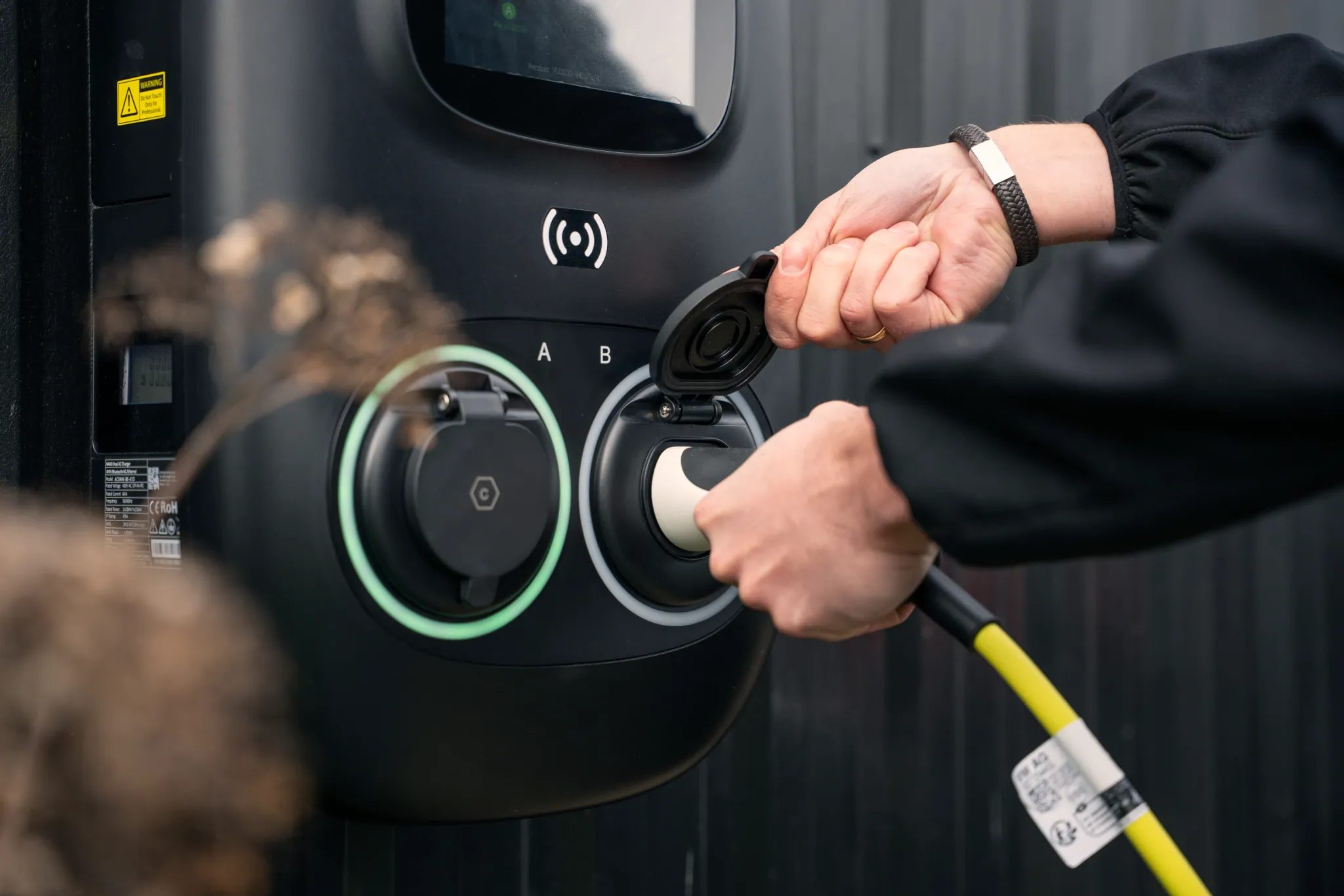 Charging on a Volt Time Two Pro at a business site
