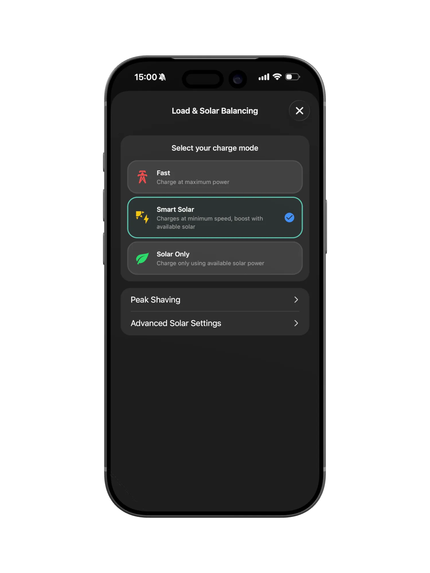 Volt Time app, smart solar charging